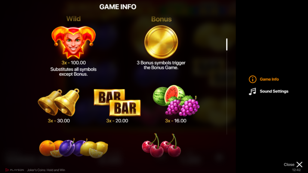 Joker’s Coins: Hold & Win Slot Symbols