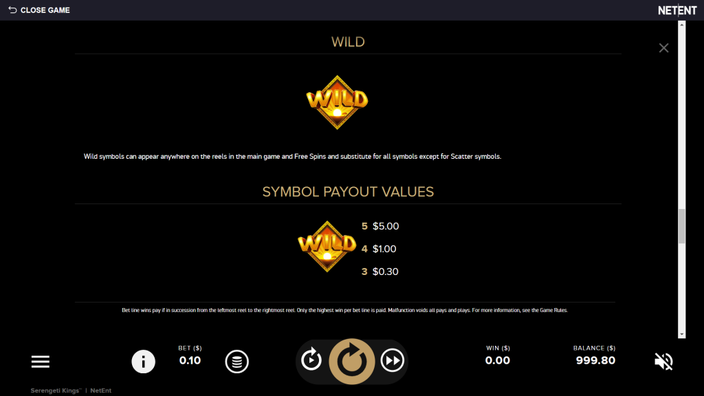 Serengeti Kings Slot Wild SImbol