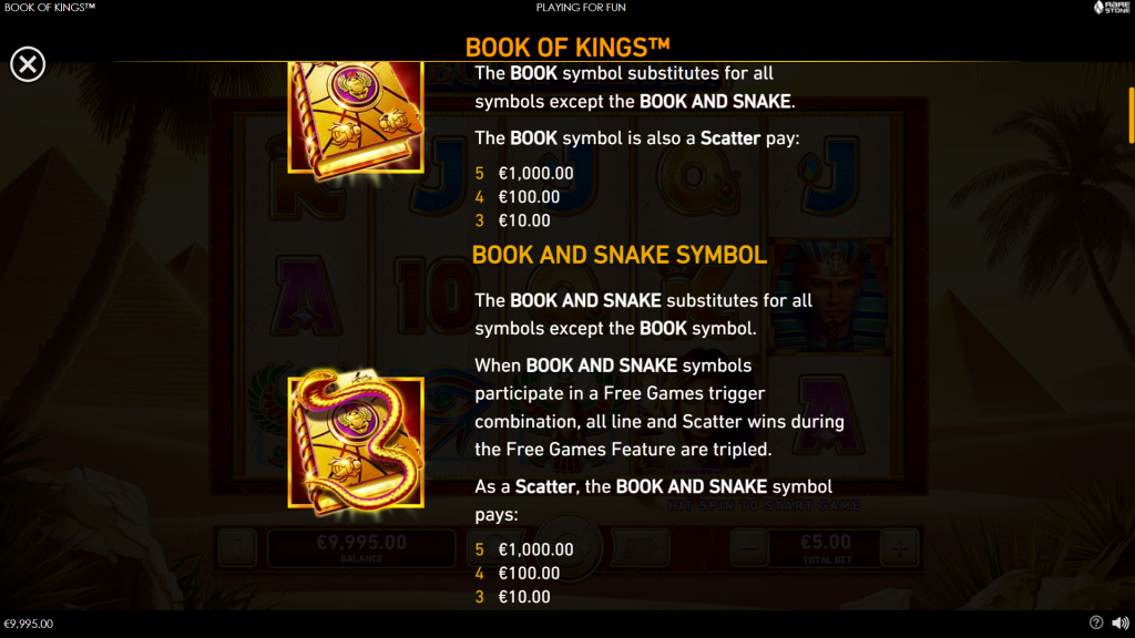 Book of Kings Slot Book of Kings & Book and Snake Symbol