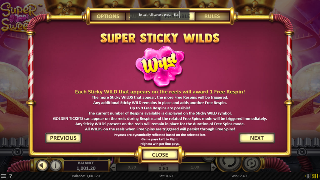 Super sticky wilds