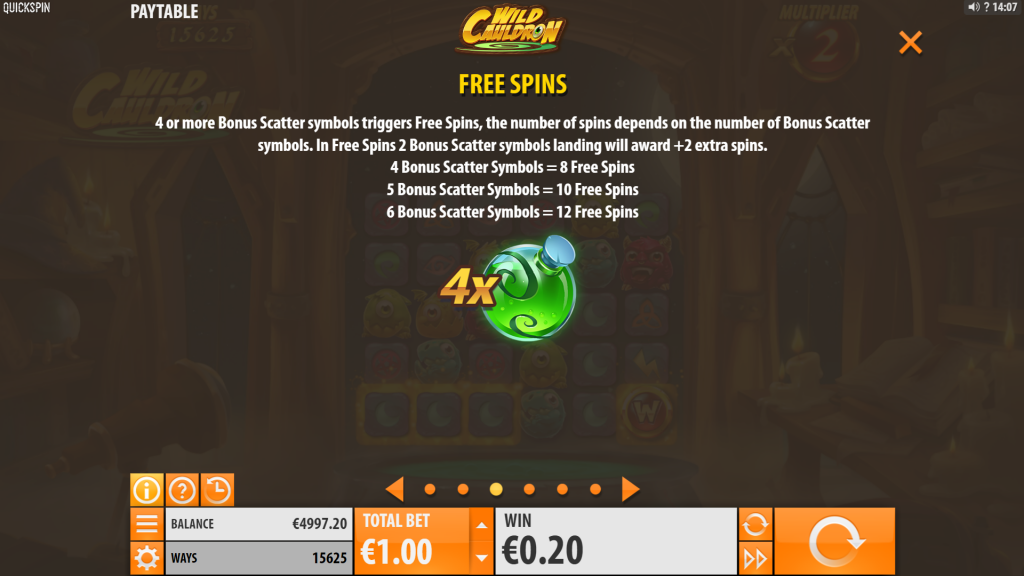 Wild Couldron Slot Free Spins Feature