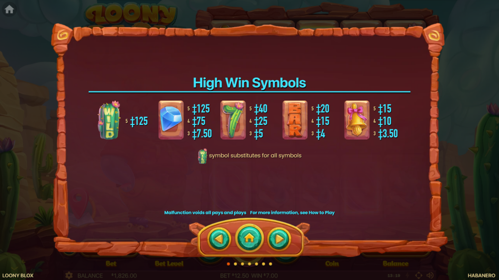 Loony Blox High Simboli