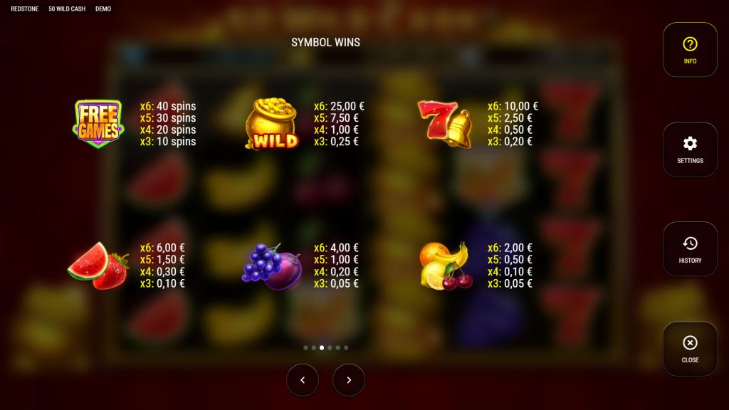 50 Wild Cash Symbols