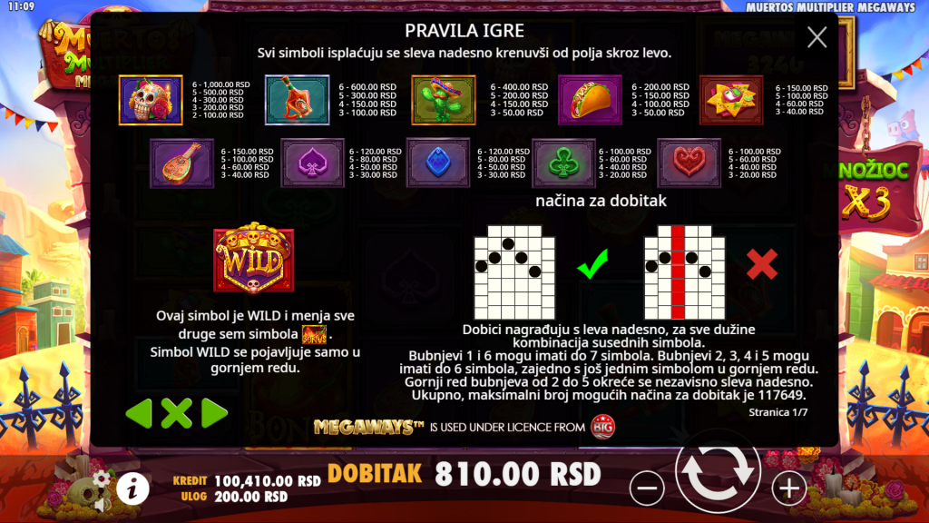 Muertos Multiplier Megaways Slot Simboli 