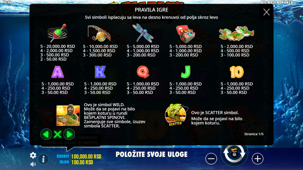 Big Bass Bonanza Simboli