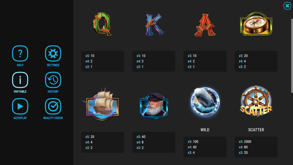 Wild White Whale Slot Symbols