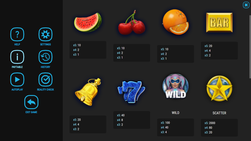 Wild Icy Fruits Slot Symbols