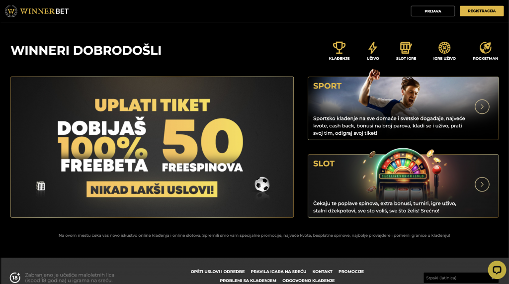 Winnerbet kazino Srbija početna strana