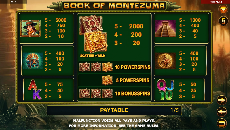 Book of Montezuma Slot Symbols