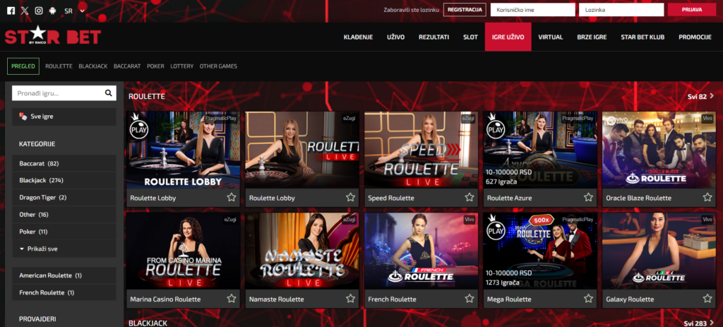 Star Bet Casino Live Games